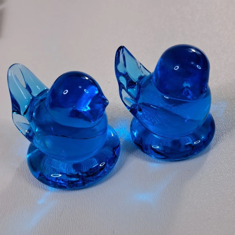 2 Leo Ward Glass Blue Bird of Happiness Signed Figurine USA - Picture 14 of 14